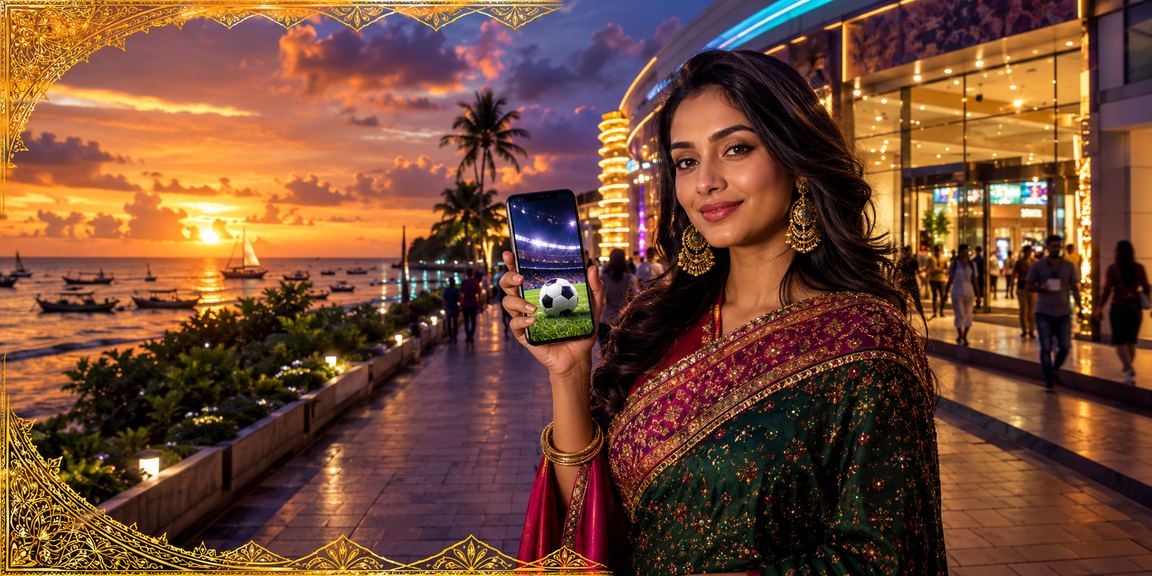 সেন্ট মার্টিনের সমুদ্র সৈকতে মোবাইলে ফুটবল ম্যাচ অডস দেখছেন ব্যবহারকারী